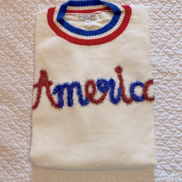 I Pledge Allegiance Sweater Crop Top, Chic Soul, 2XL - Picture 5 of 10